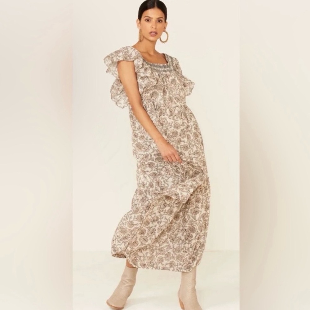 Free People Bonita Floral Midi Dress Sz M